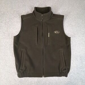 Drake Waterfowl Vest Men's M Fleece Olive Green Full Zip Magnattach Hunting